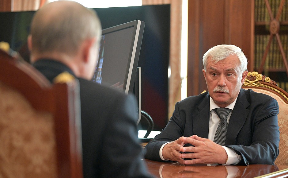 With Governor of St Petersburg Georgy Poltavchenko.