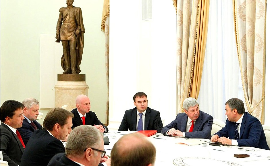 Meeting with State Duma party faction leaders.