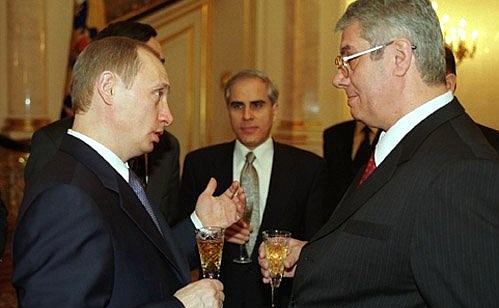 The Russian President with Romanian Ambassador Ion Diaconu.