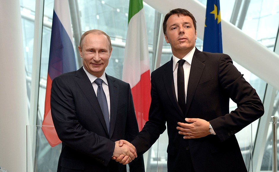 With Italian Prime Minister Matteo Renzi.