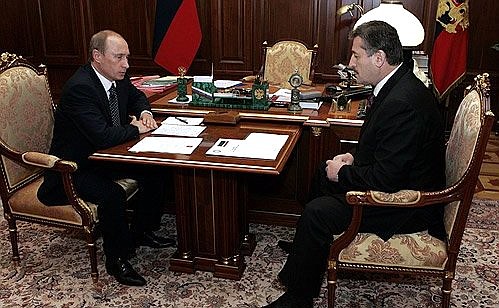 Meeting with Alu Alkhanov.