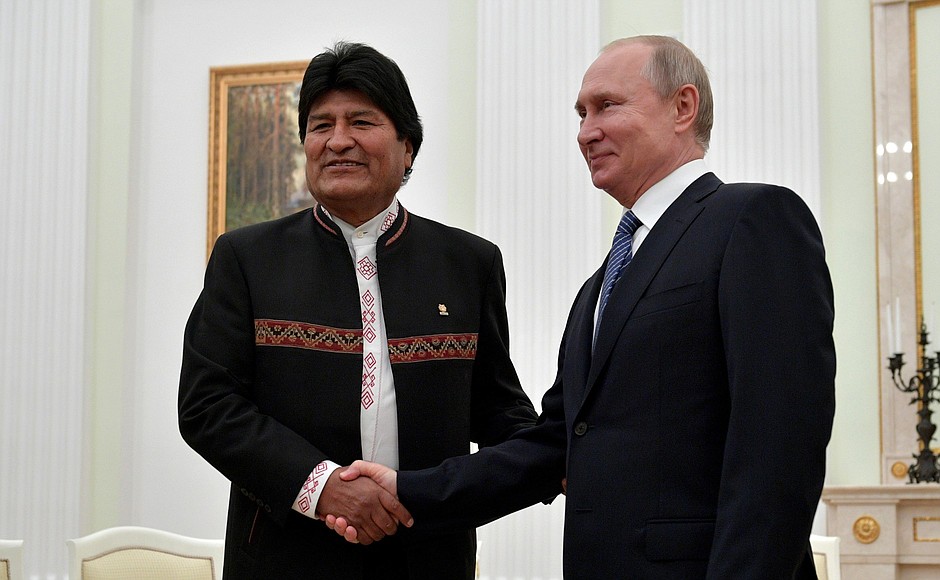 With President of the Plurinational State of Bolivia Evo Morales. Ahead of Russian-Bolivian talks.