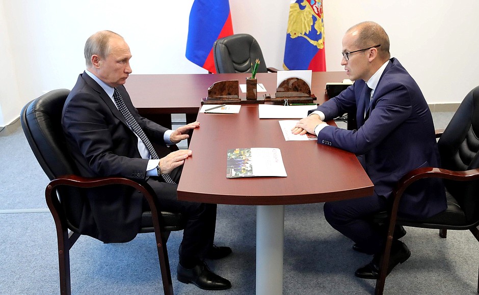 With Acting Head of the Republic of Udmurtia Alexander Brechalov.