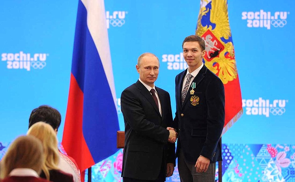 The Order of Friendship is awarded to Olympic figure skating champion Dmitry Solovyev.