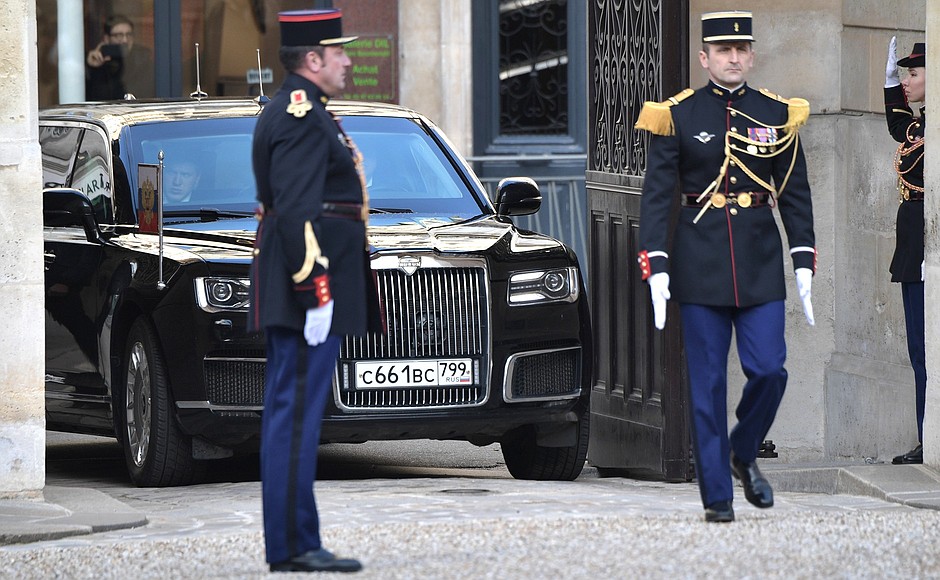 Vladimir Putin arrived at the Elysee Palace for the Normandy format summit.