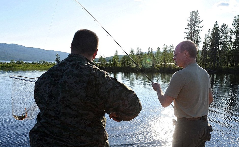 Во время рыбалки в Республике Тыва.