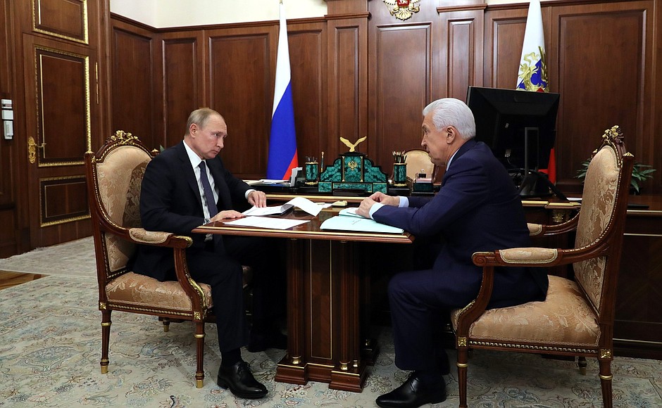 With Head of the Republic of Daghestan Vladimir Vasilyev.