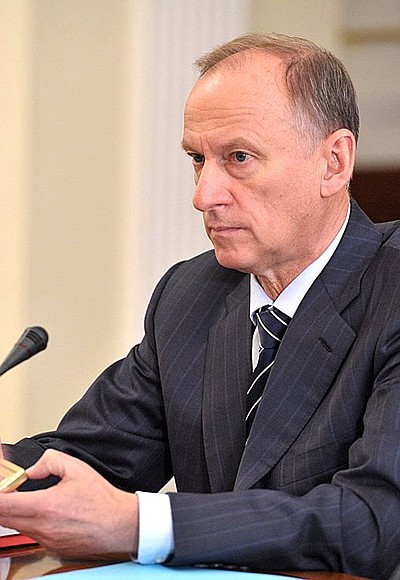 Secretary of the Security Council Nikolai Patrushev at a meeting of the Commission for Military Technology Cooperation with Foreign Countries.