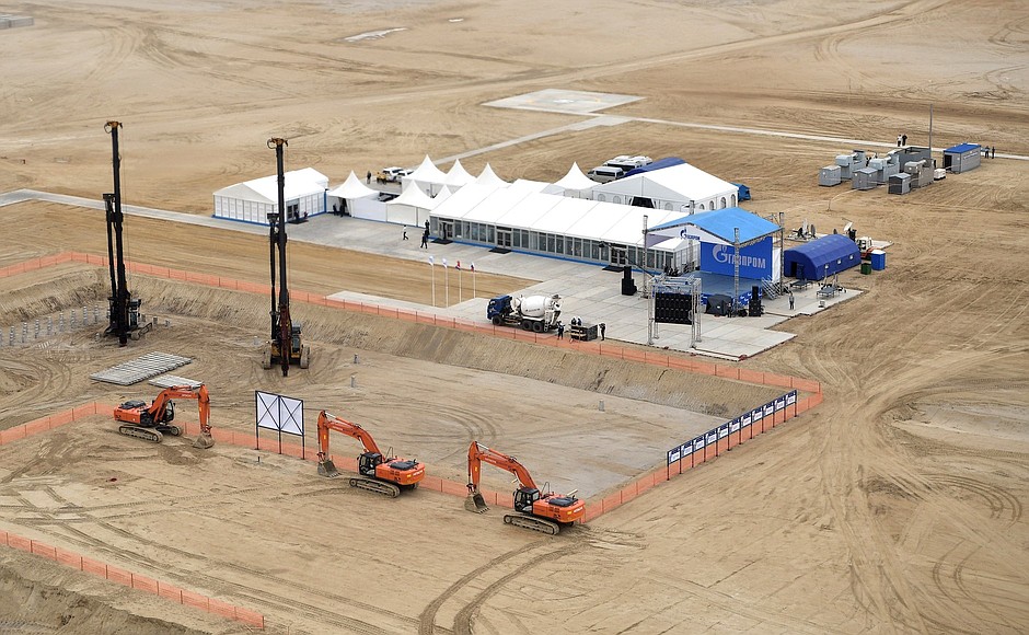 Construction site of the Amur Gas Processing Plant.