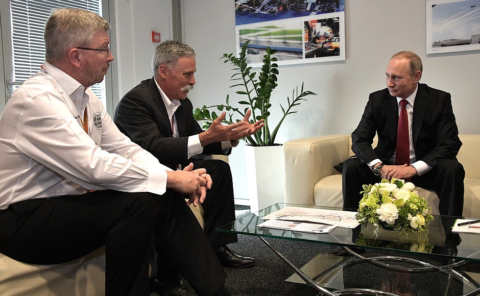 Meeting with Formula One top officials.