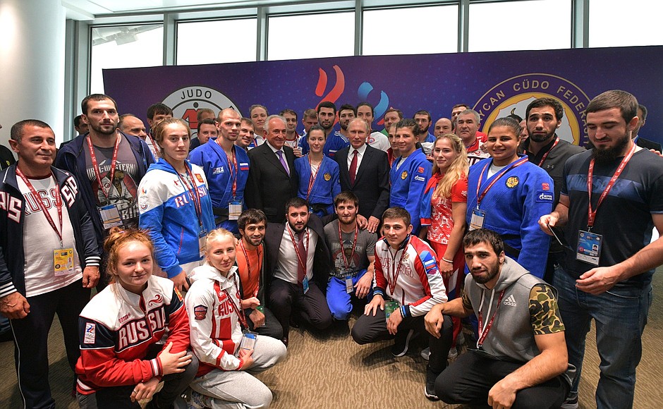 With the Russian national Judo team.
