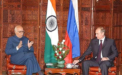 President Putin with Lal Krishna Advani, Indian Deputy Prime Minister and Home Minister.
