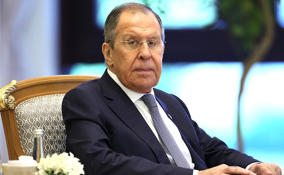 Minister of Foreign Affairs Sergei Lavrov at Russia-UAE talks.