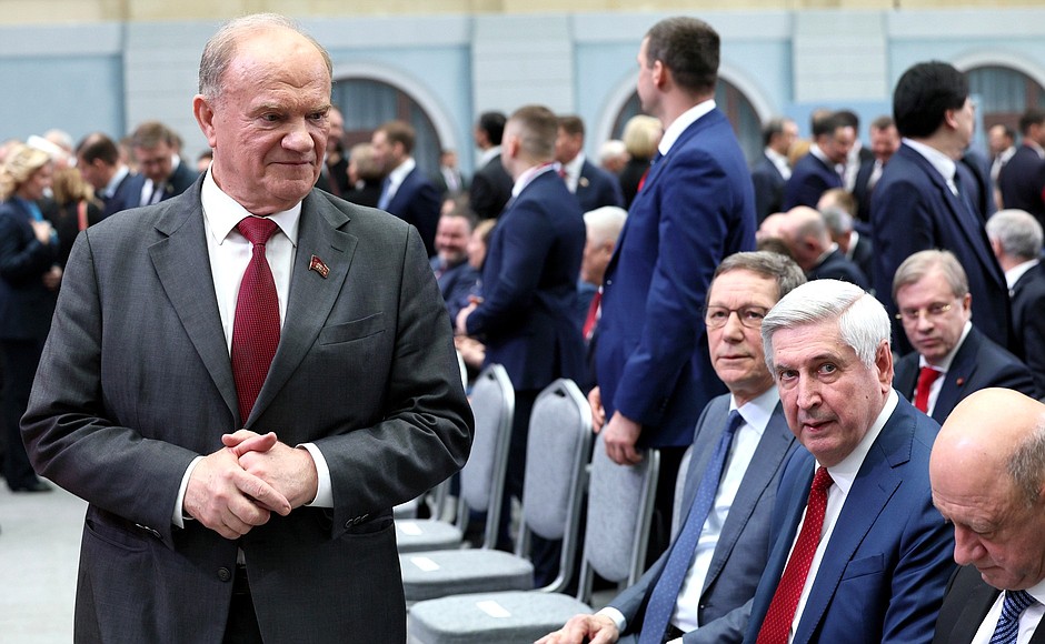 Communist Party leader Gennady Zyuganov before the Presidential Address to the Federal Assembly.
