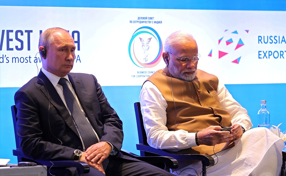 Russian-Indian Business Forum. With Prime Minister of India Narendra Modi.