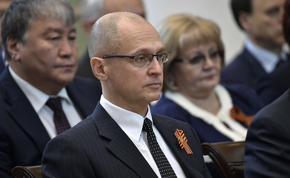 First Deputy Chief of Staff of the Presidential Executive Office Sergei Kiriyenko at a meeting with members of the Council of Legislators.