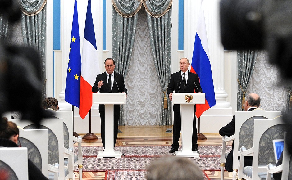 Press statements and answers to journalists’ questions following meeting with President of France Francois Hollande.