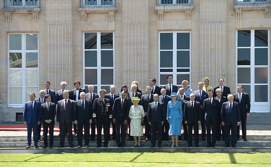 Heads of delegations taking part in the celebrations to mark the 70th anniversary of the allied forces’ D-Day landing in Normandy.