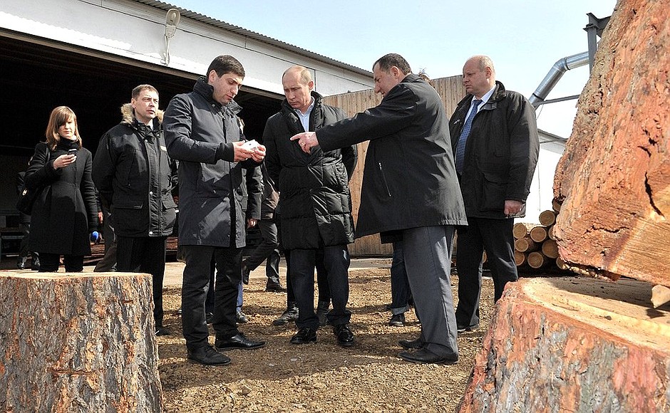During the visit to the Tagvi logging company.