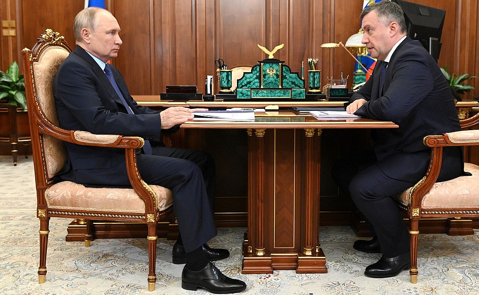 With Governor of Irkutsk Region Igor Kobzev.