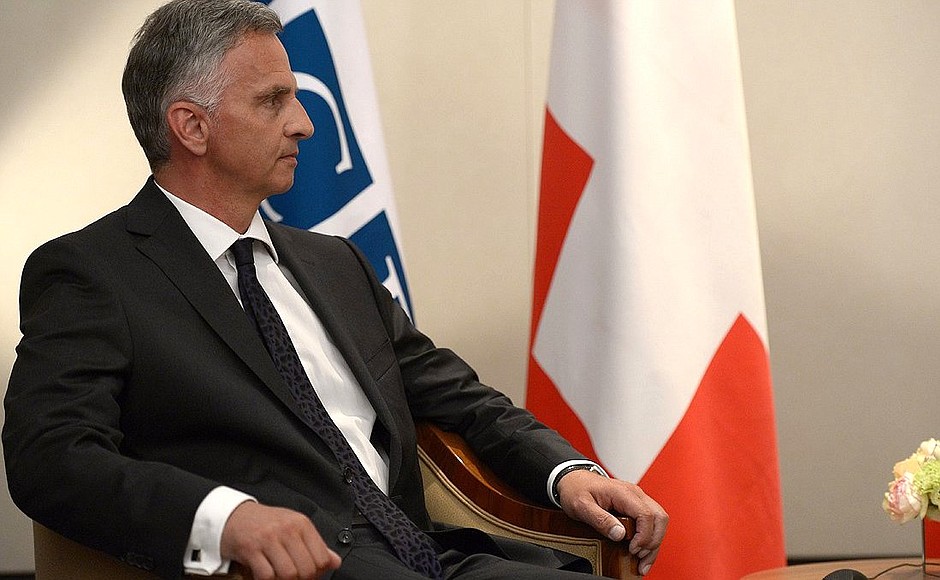 President of the Swiss Confederation and Chairperson-in-Office of the Organisation for Security and Cooperation in Europe (OSCE) Didier Burkhalter.