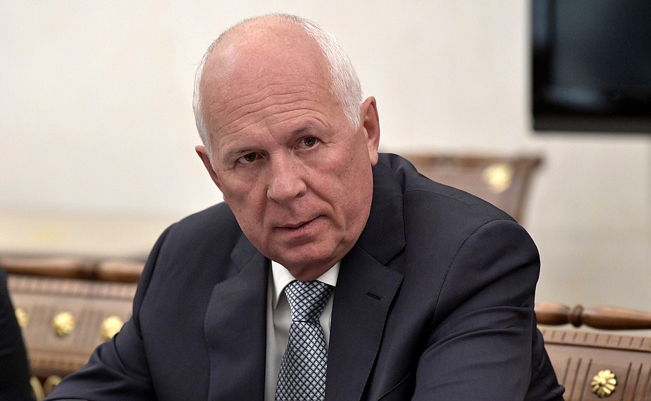 Rostec State Corporation CEO Sergei Chemezov before the meeting of the Commission for Military Technical Cooperation with Foreign States.