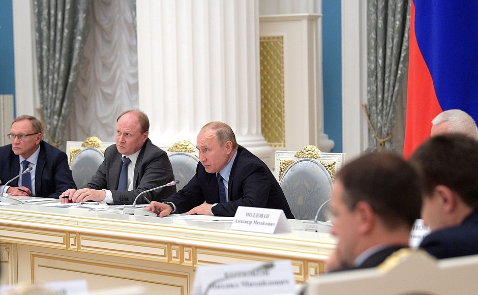 At a meeting of the Presidential Council on the Russian Language.