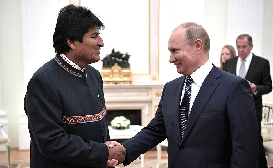 С Президентом Многонационального Государства Боливия Эво Моралесом.
