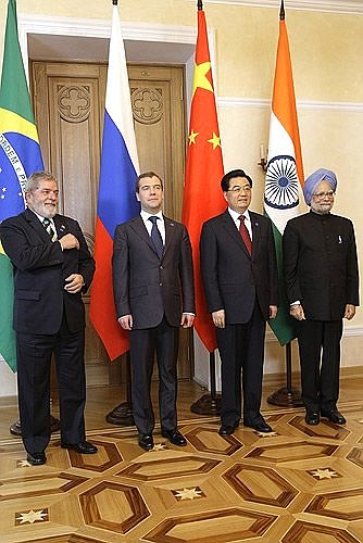 BRIC (Brazil, Russia, India and China) summit participants.