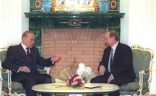 With Azerbaijani President Heidar Aliyev.
