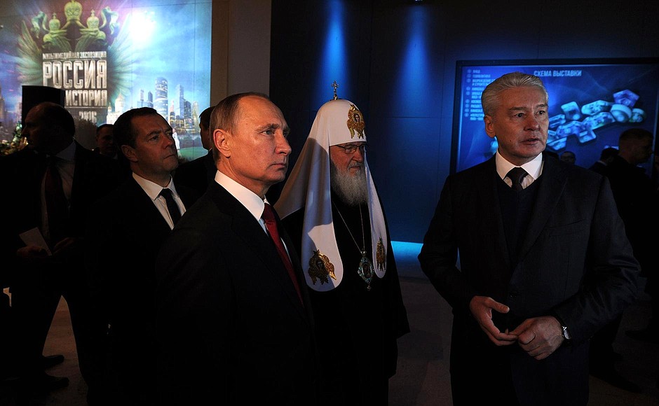 During a tour of the Orthodox Russia exhibition and forum.