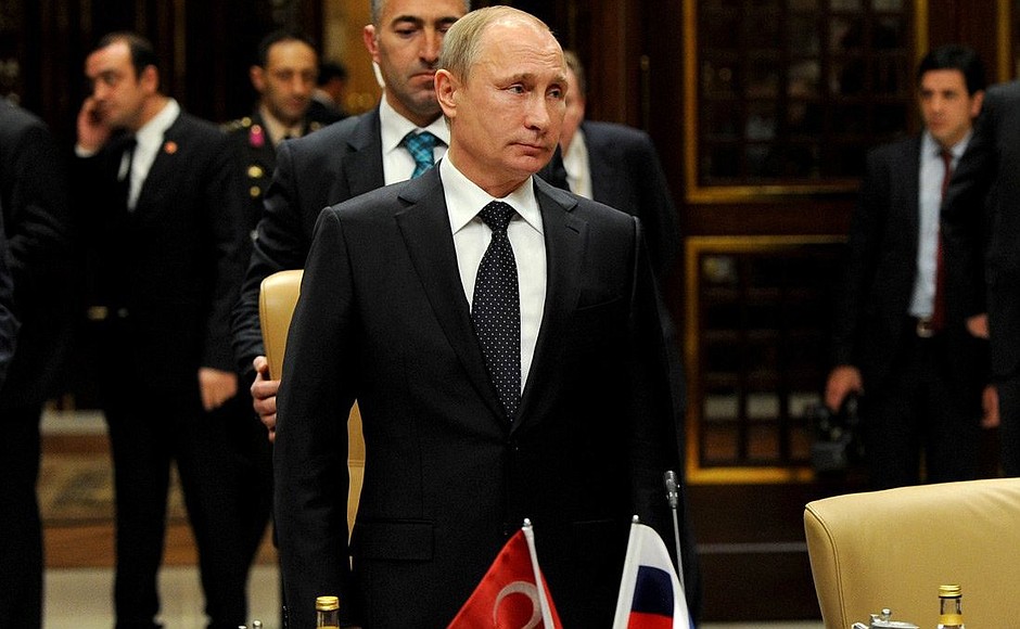 Перед началом заседания Совета сотрудничества высшего уровня между Россией и Турцией.