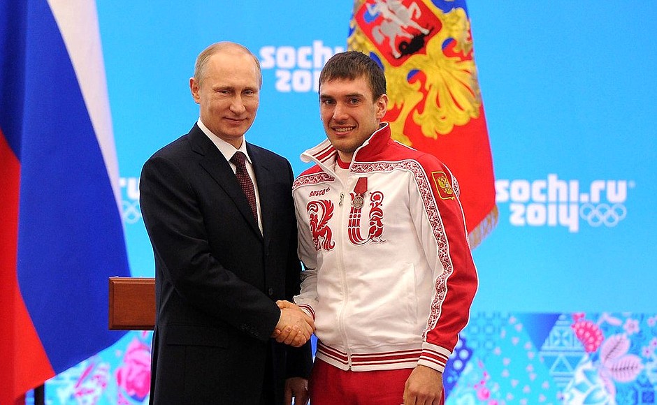 The Order for Services to the Fatherland Medal, II degree, is awarded to Olympic biathlon bronze medallist Yevgeny Garanichev.