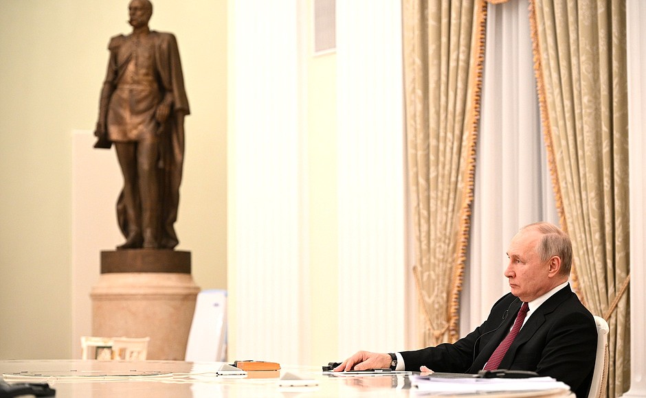 During a meeting with President of Republika Srpska Milorad Dodik.