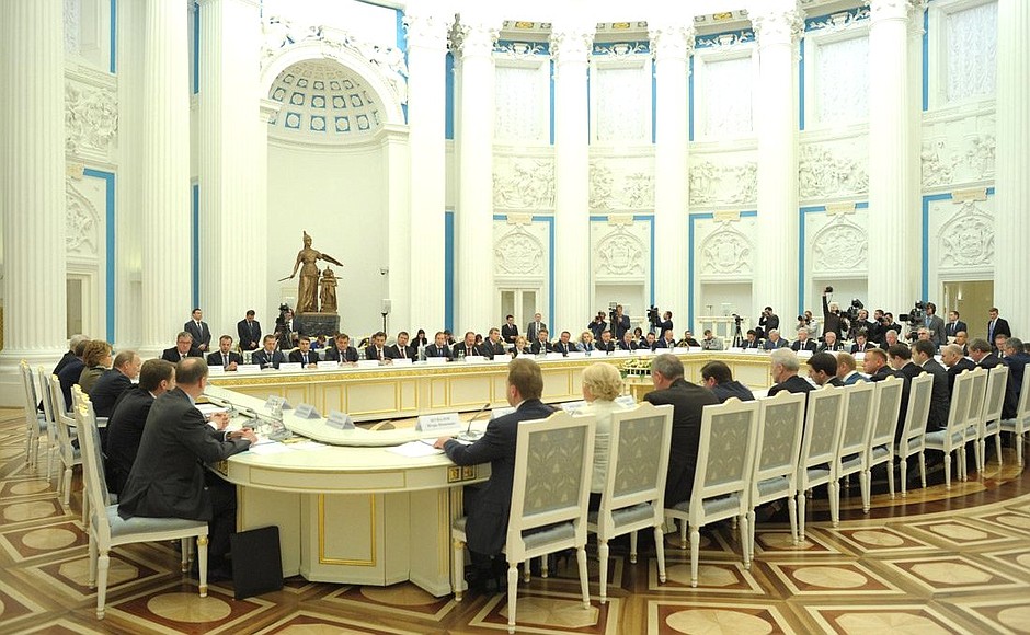 Meeting of the Presidential Commission for Monitoring Targeted Socioeconomic Development Achievement Indicators in Russia.