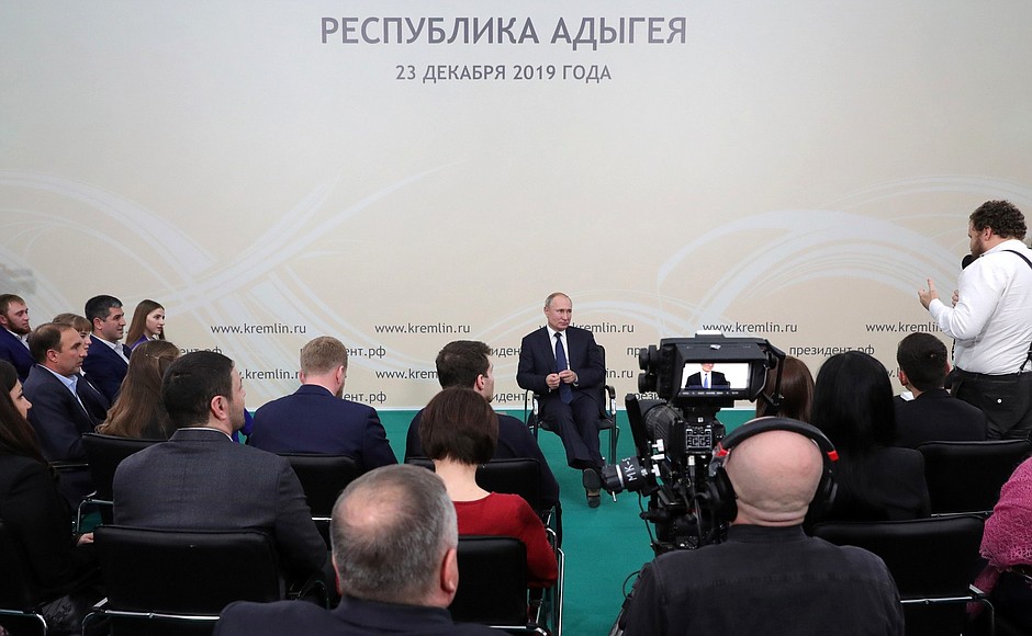 During his trip to Adygeya, Vladimir Putin met with members of the public to discuss the development of agriculture and rural areas in Russia.