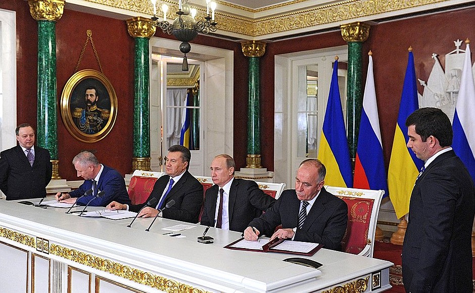 During the signing of joint agreements.