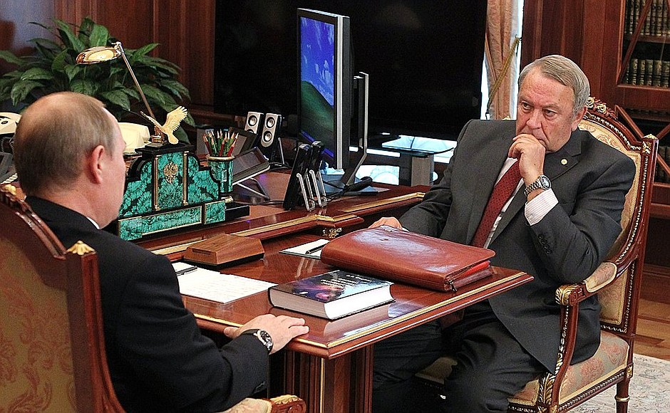 With President of the Russian Academy of Sciences Vladimir Fortov.