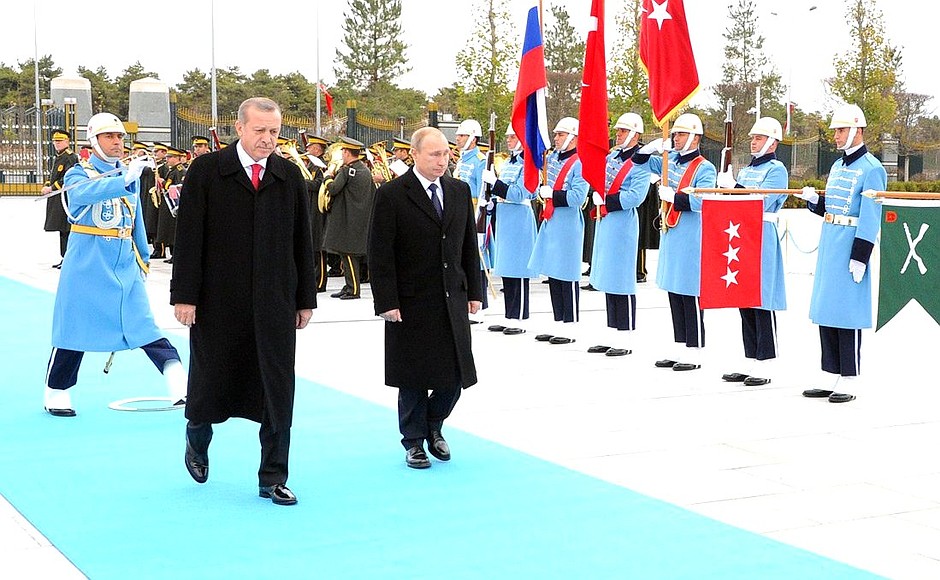 Официальная церемония встречи. С Президентом Турции Реджепом Тайипом Эрдоганом.