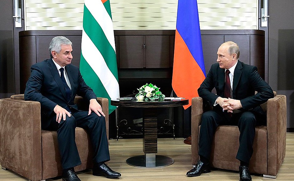 With President of the Republic of Abkhazia Raul Khadzhimba.