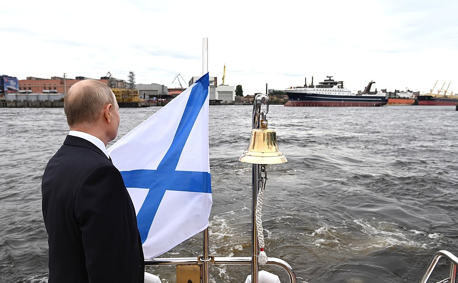 During a launch ceremony for Mekanik Sizov, the latest generation super trawler.