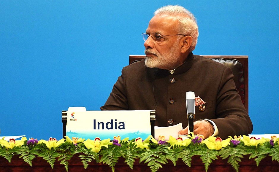 Prime Minister of India Narendra Modi at the meeting with BRICS Business Council members.