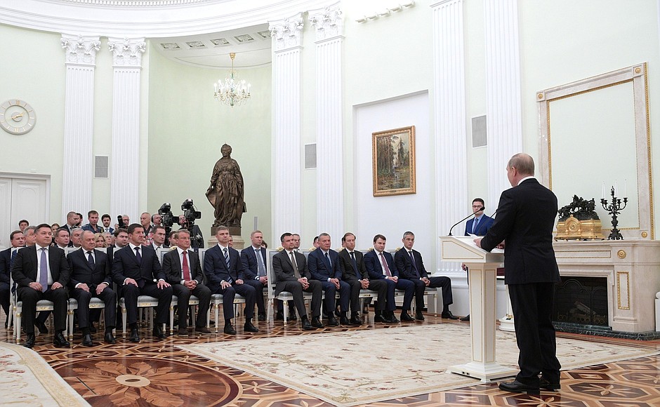 During the ceremony to exchange agreements of intent signed by representatives of the Government of the Russian Federation and major state-owned companies to develop certain hi-tech areas.