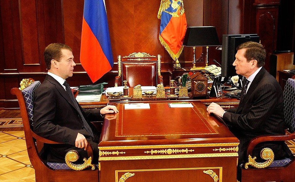 With Russian Ambassador to Germany Vladimir Grinin.