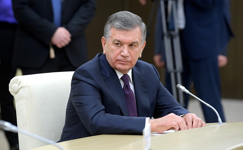 President of Uzbekistan Shavkat Mirziyoyev at the informal meeting of CIS heads of state.