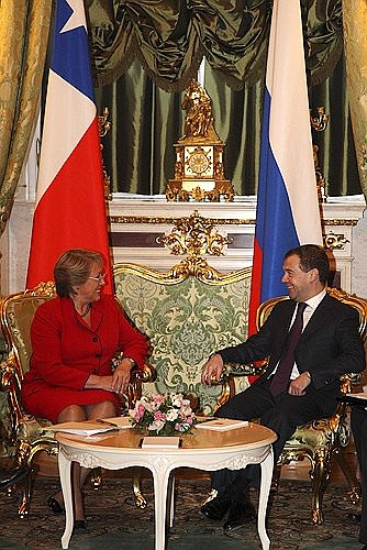 С Президентом Чили Мишель Бачелет.