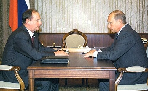 President Putin with Federal Security Service Director Nikolai Patrushev.