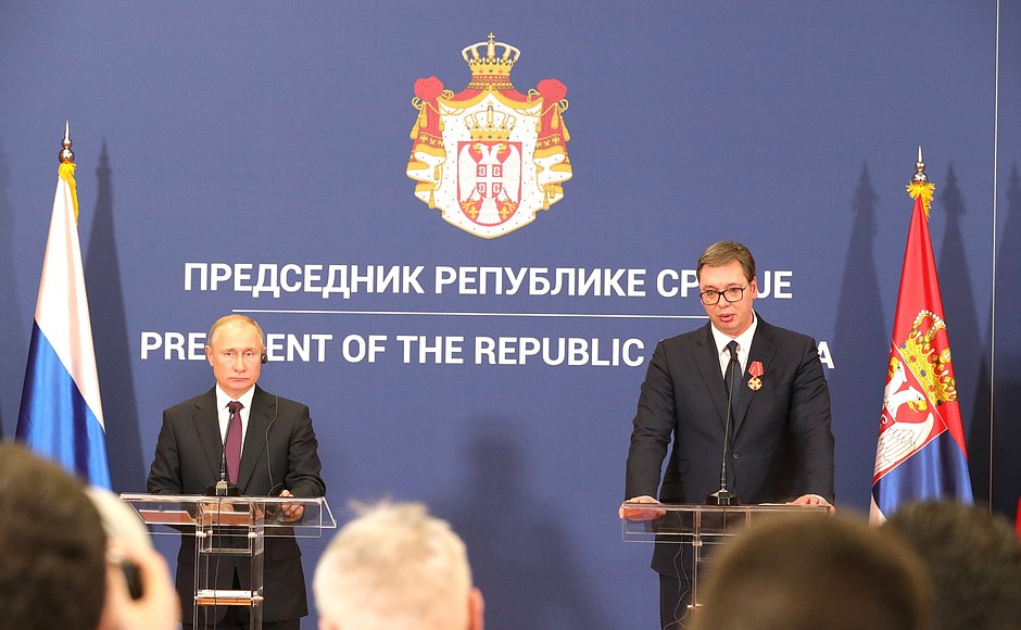 Joint news conference with President of the Republic of Serbia Aleksandar Vucic.