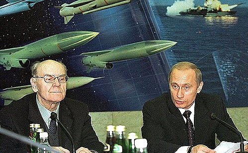 President Putin with Herbert Yefremov, general director of the NPO Mashinostroyeniya missile design bureau.