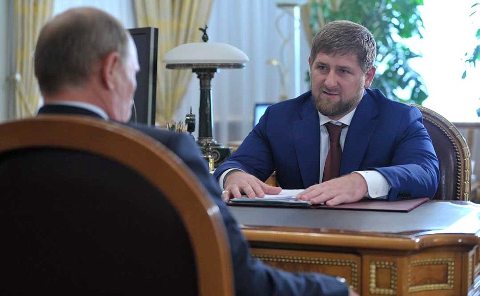 С Главой Чеченской Республики Рамзаном Кадыровым.